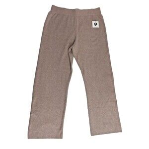 Sioni Women's Beige Comfy Casual High Waist Boot Cut Sweater Pull Up Pants L